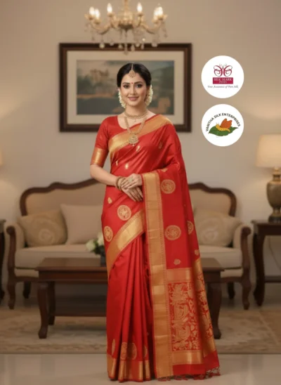 Bridal Red Kanjivaram Silk Saree