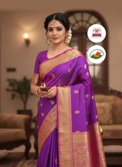 Regal Amethyst Silk Saree