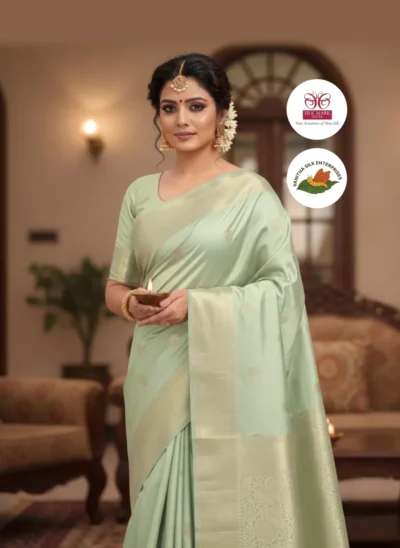 Elegant Sage Silk Saree