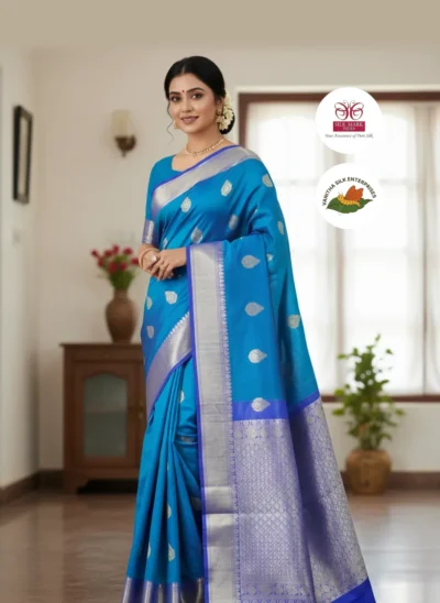 Radiant Azure Silk Saree