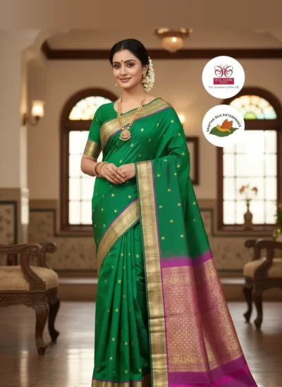 Regal Emerald Elegance Saree