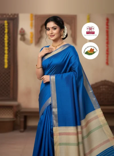 Azure Elegance Silk Saree