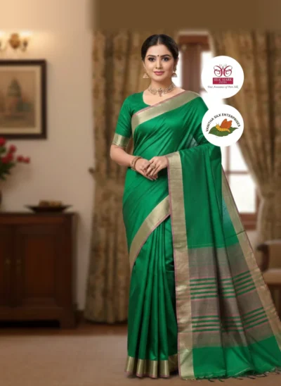 Regal Emerald Silk Saree